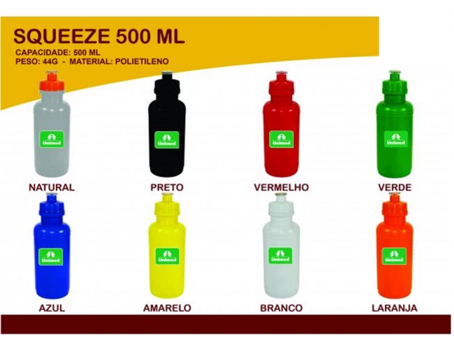 Squeeze Plstico 500ml - Modelo DEC 0017Q