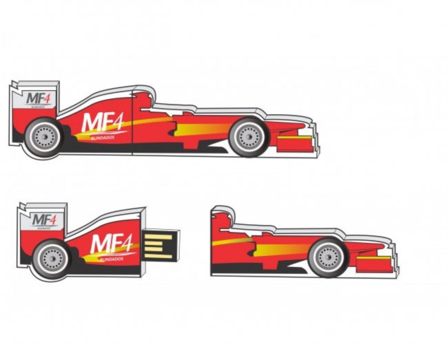 Pen drive Estilizado em acrlico - Modelo DEC 10101 Formula 1