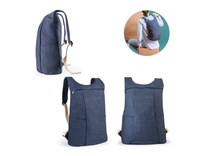 Mochila casual em denim reciclado (300 g/m) - Modelo DEC 92094