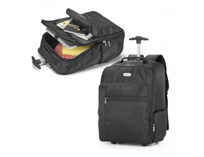 Mochila trolley para notebook. 1680D e 300D. Com 2 rodas - Modelo DEC 92177   17 "