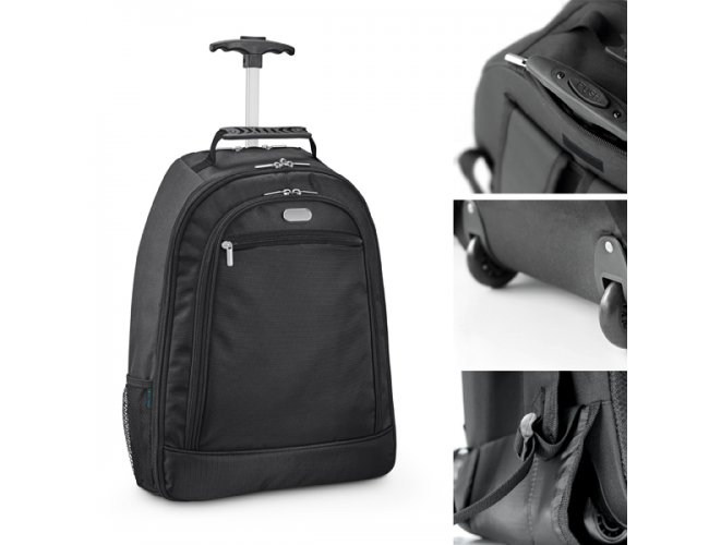 Mochila trolley para notebook. 1680D e 300D. Com 2 rodas. - Modelo DEC 92283  15,6"