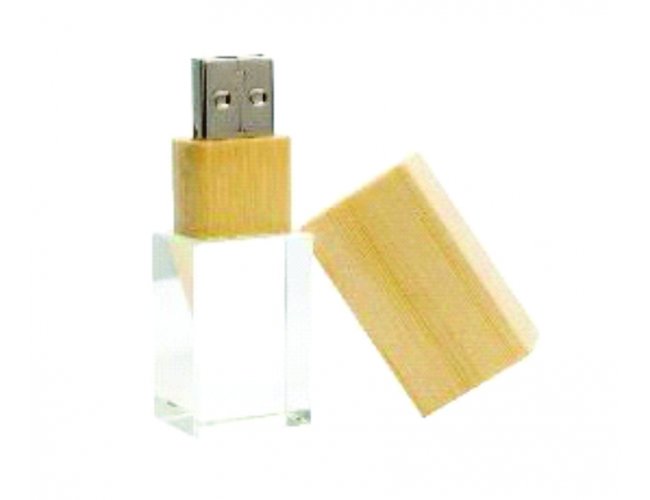 Pen drive Vidro e Madeira - Modelo DEC P053